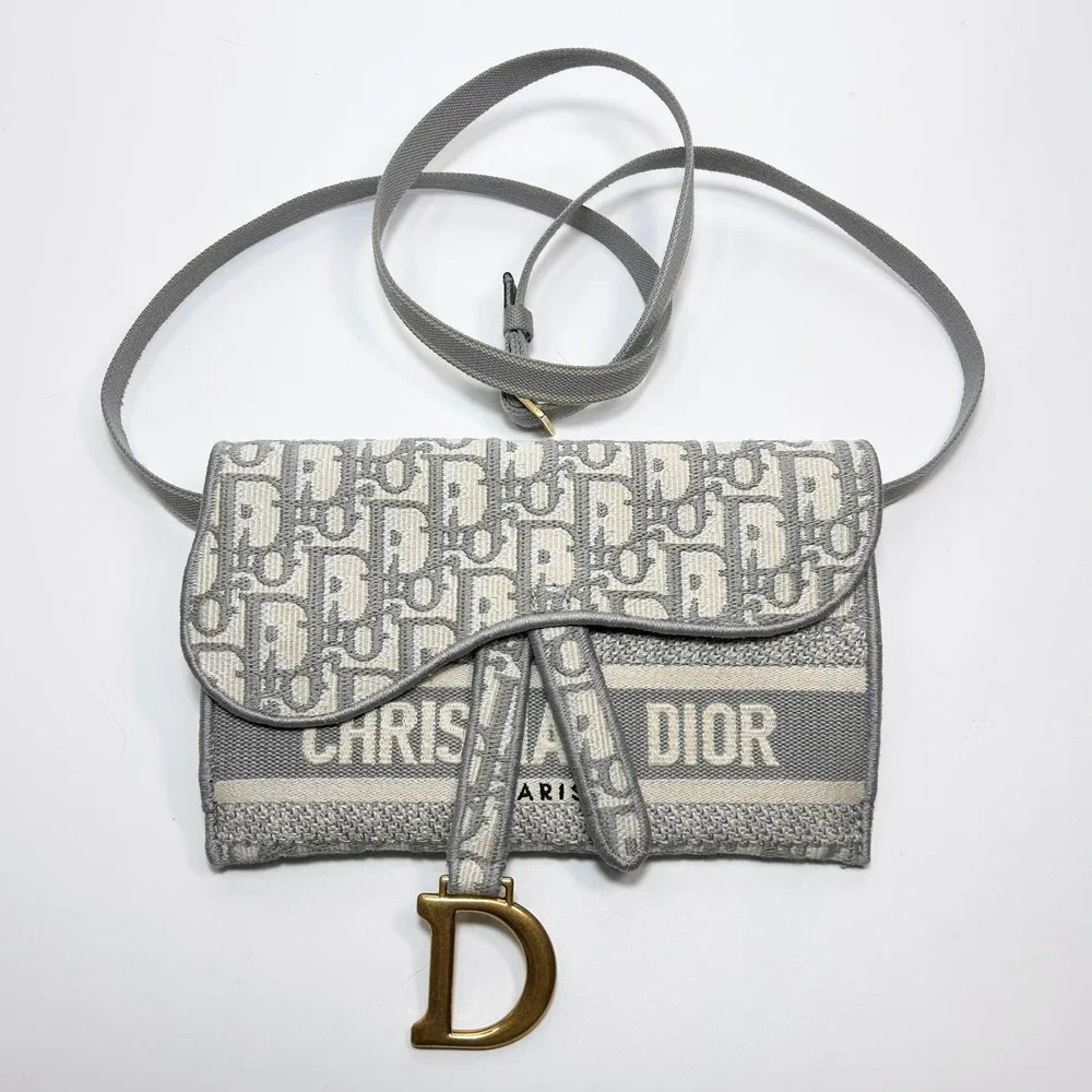 Christian Dior Oblique Slim Saddle Belt Pouch - Picture 2 of 11